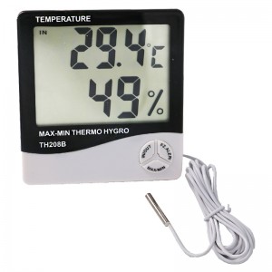High Precision Factory Hinta Äänivalo Hälytys LCD Thermo Hygrometer, jossa ulkoinen anturi